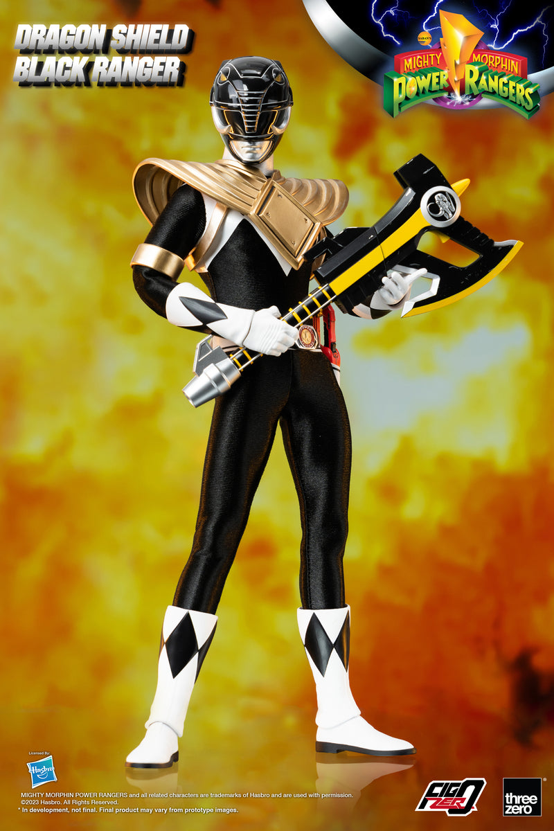 Threezero Mighty Morphin Power Rangers 1/6 Dragon Shield Black Ranger