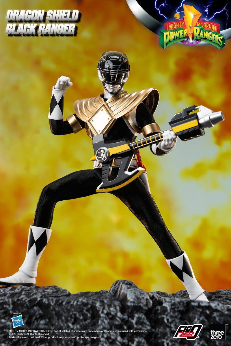 Threezero Mighty Morphin Power Rangers 1/6 Dragon Shield Black Ranger