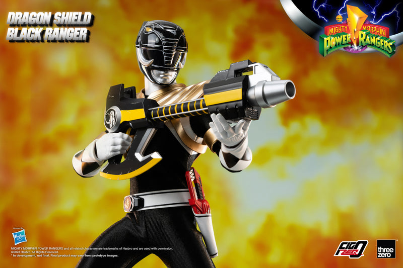 Threezero Mighty Morphin Power Rangers 1/6 Dragon Shield Black Ranger