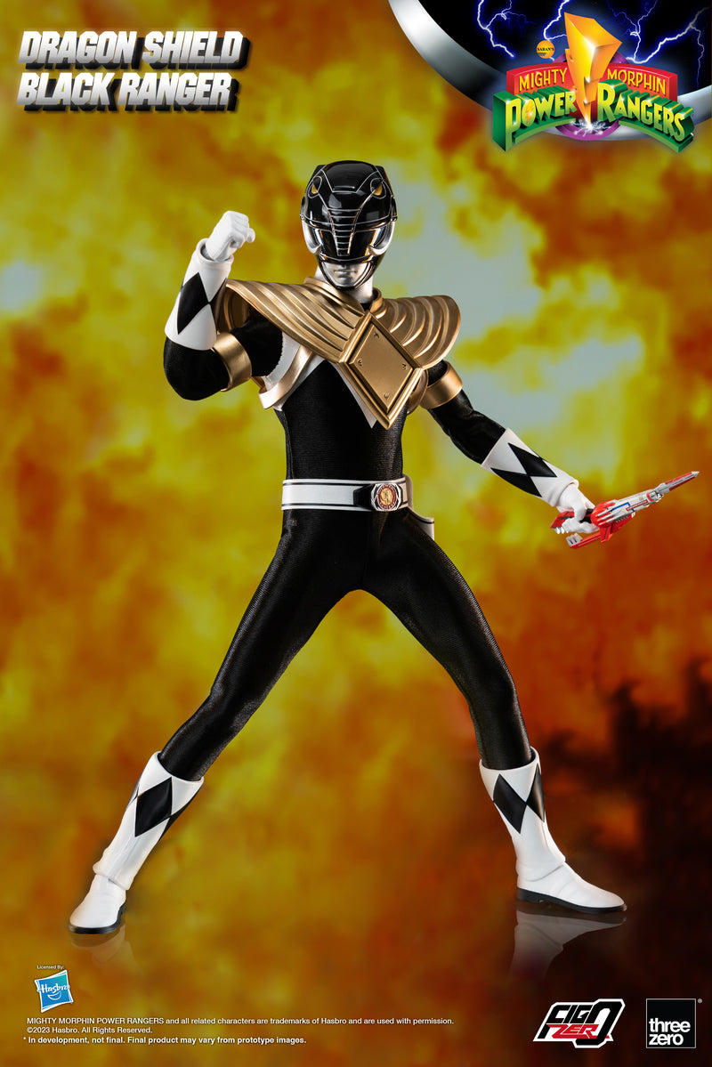 Threezero Mighty Morphin Power Rangers 1/6 Dragon Shield Black Ranger