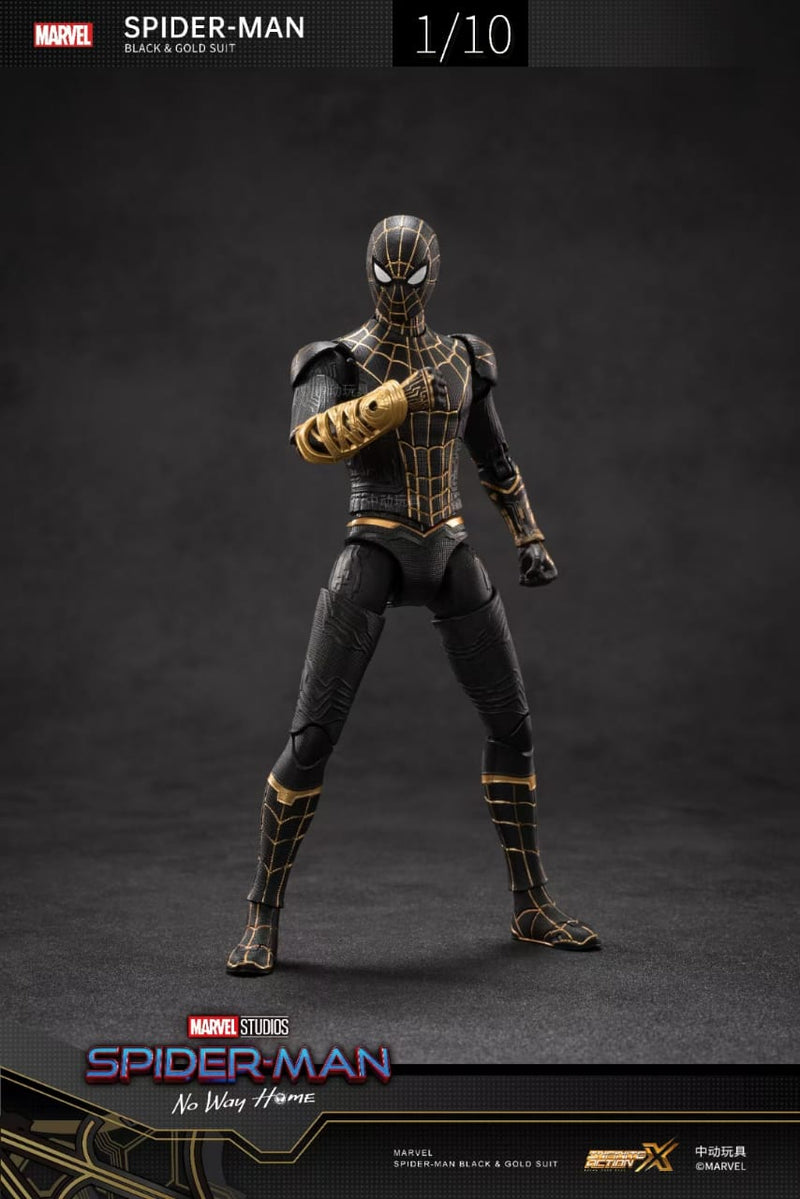 ZD Spiderman No Way Home Black & Gold Suit 1/10 Action Figure