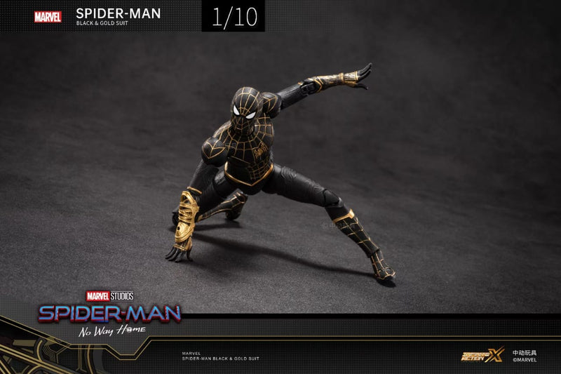 ZD Spiderman No Way Home Black & Gold Suit 1/10 Action Figure