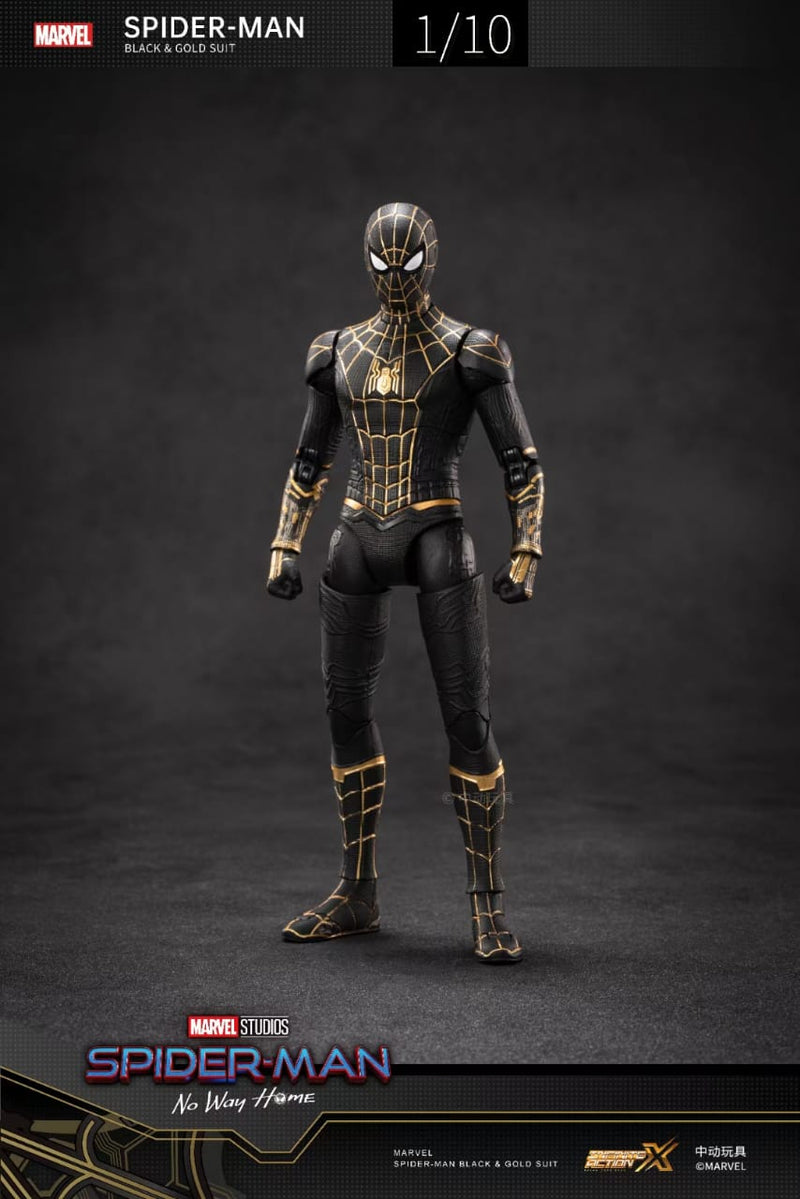 ZD Spiderman No Way Home Black & Gold Suit 1/10 Action Figure