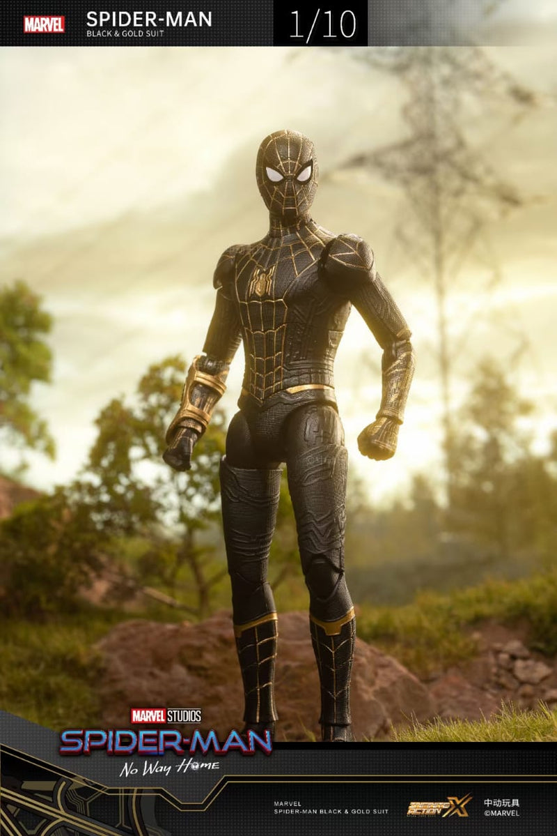 ZD Spiderman No Way Home Black & Gold Suit 1/10 Action Figure